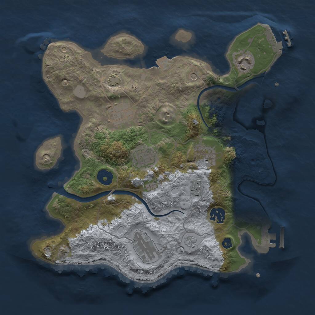 Rust Map: Procedural Map, Size: 3000, Seed: 499902943, 13 Monuments