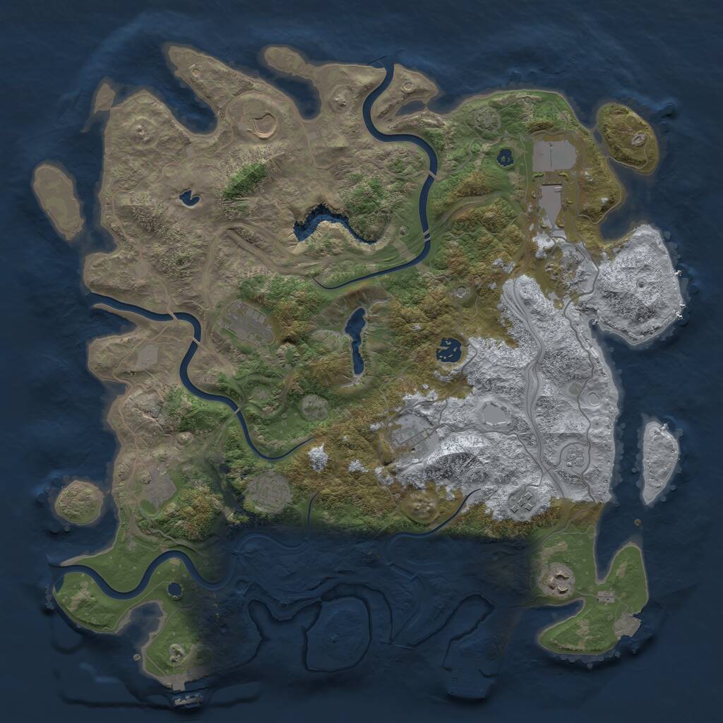 Rust Map: Procedural Map, Size: 4250, Seed: 6716434, 16 Monuments