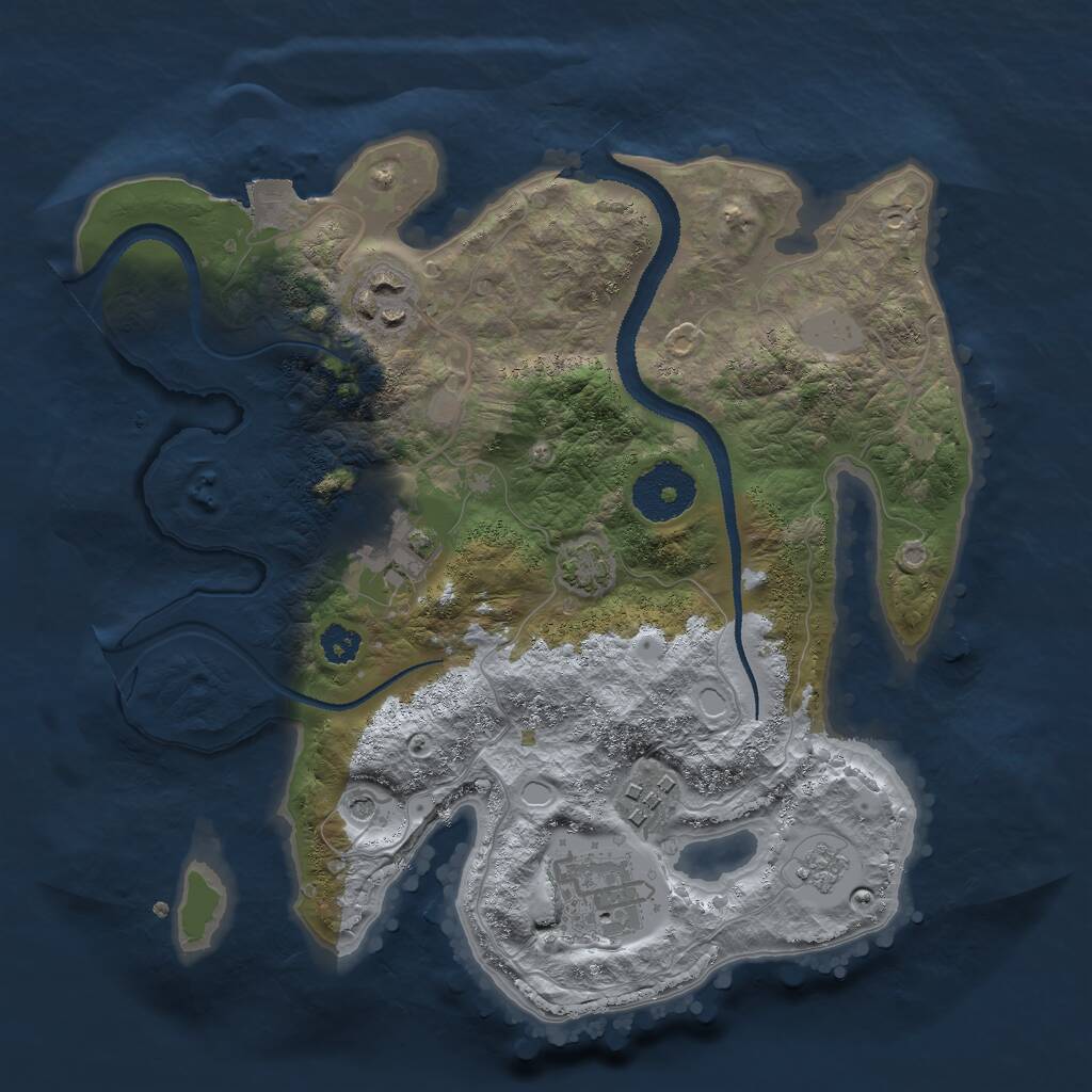 Rust Map: Procedural Map, Size: 2750, Seed: 853249604, 8 Monuments