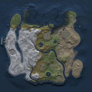Thumbnail Rust Map: Procedural Map, Size: 3000, Seed: 1523494959, 11 Monuments