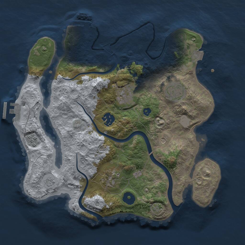 Rust Map: Procedural Map, Size: 3000, Seed: 1523494959, 11 Monuments