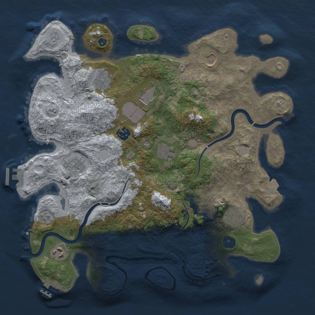Rust Map: Procedural Map, Size: 3750, Seed: 677953, 15 Monuments
