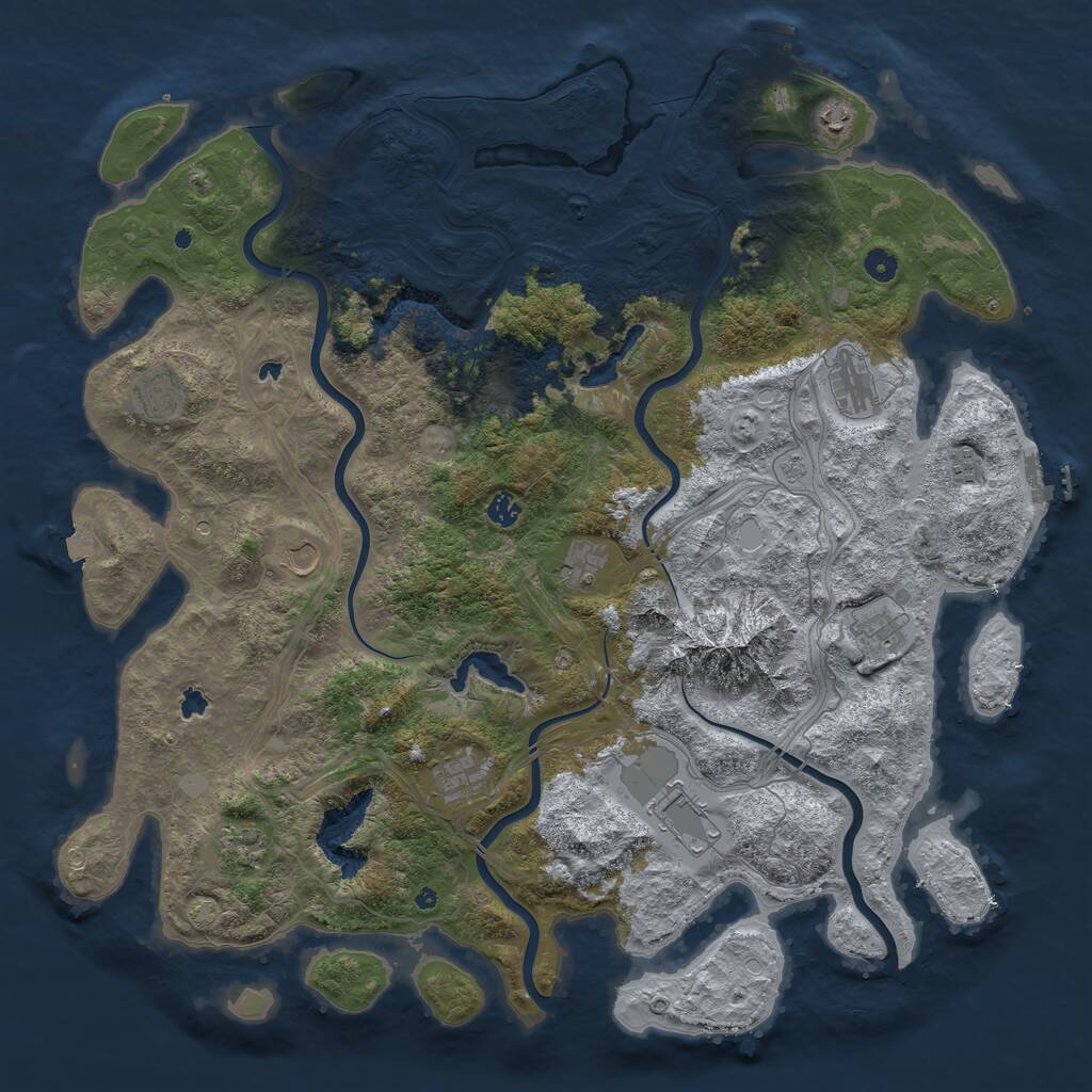 Rust Map: Procedural Map, Size: 5000, Seed: 29039766, 17 Monuments