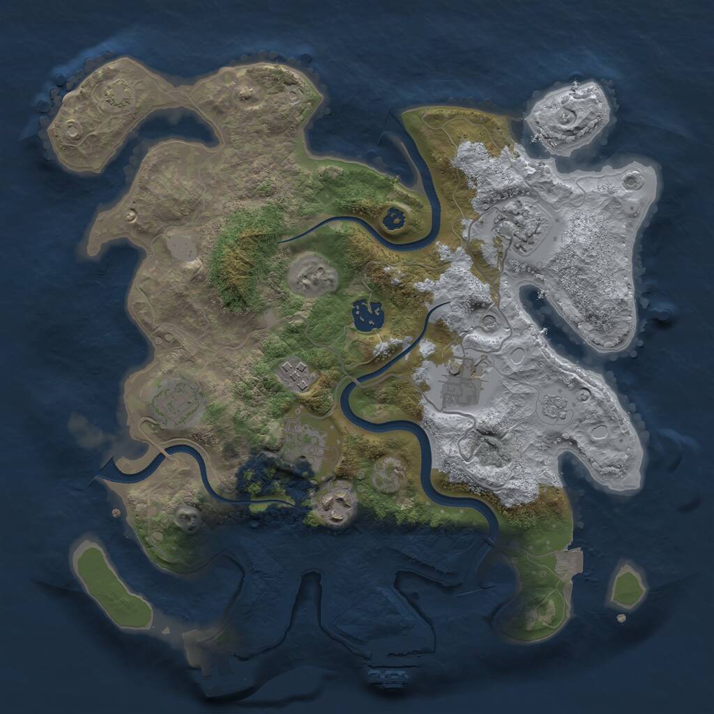 Rust Map: Procedural Map, Size: 3264, Seed: 482002, 13 Monuments