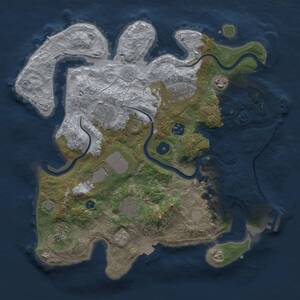 Thumbnail Rust Map: Procedural Map, Size: 3500, Seed: 10206, 14 Monuments