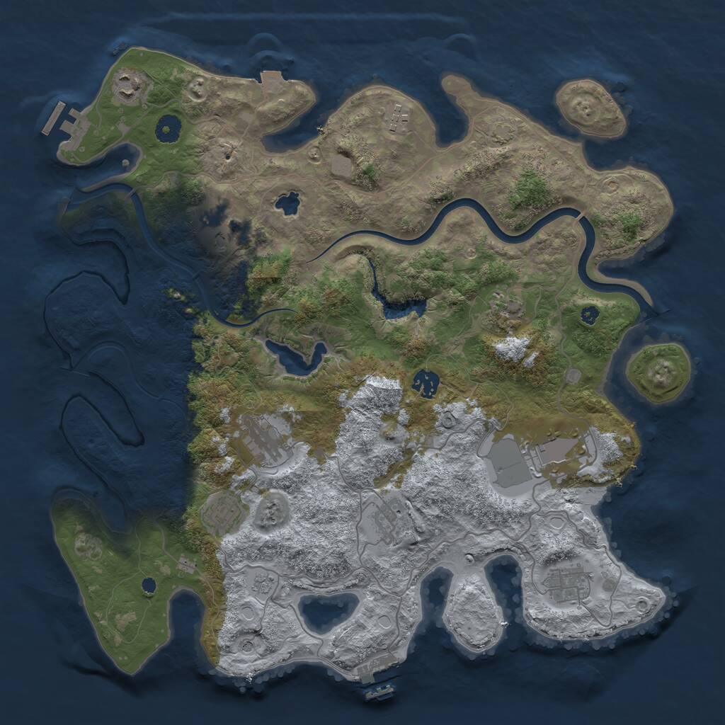 Rust Map: Procedural Map, Size: 4000, Seed: 1520322971, 16 Monuments