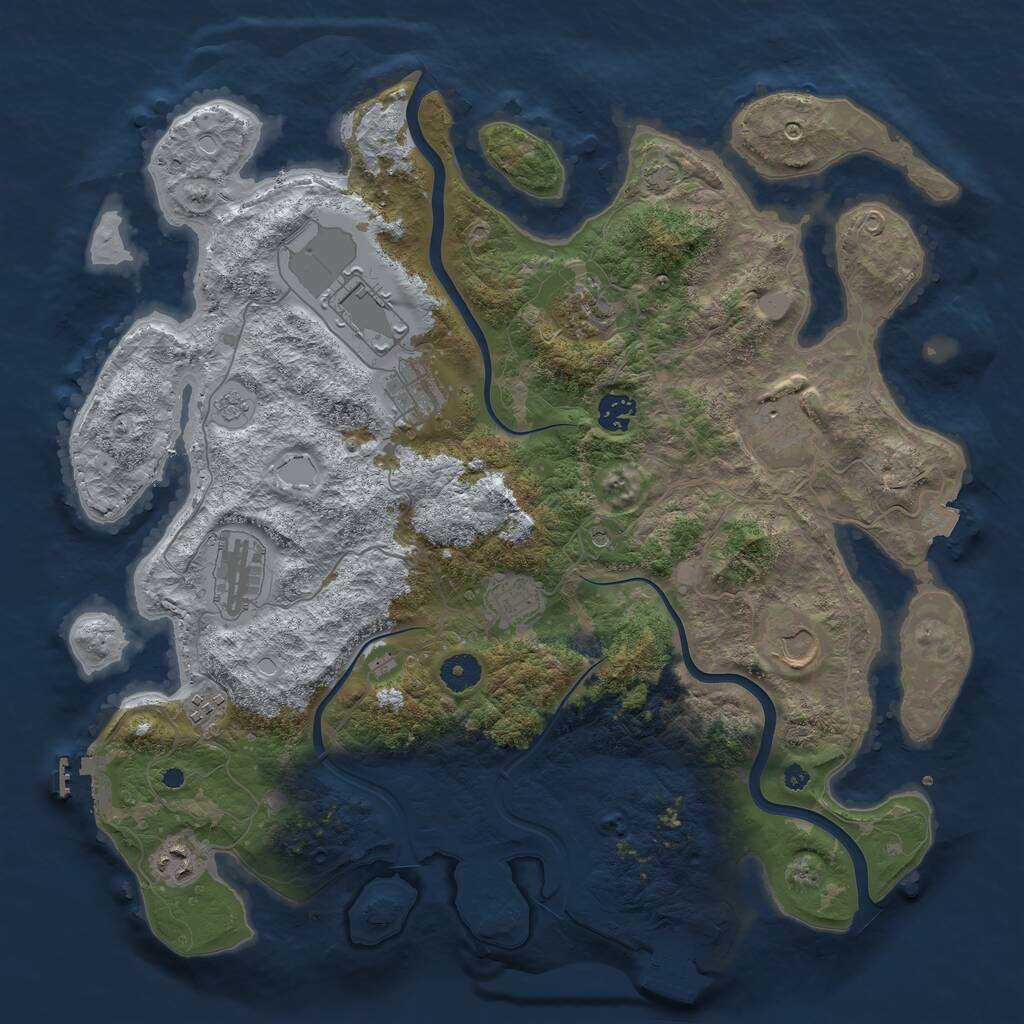 Rust Map: Procedural Map, Size: 3995, Seed: 139514931, 16 Monuments