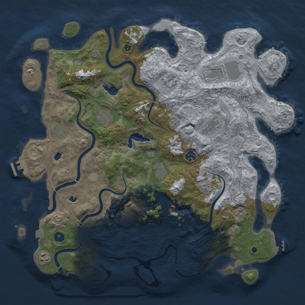 Rust Map: Procedural Map, Size: 4500, Seed: 1481186163, 16 Monuments