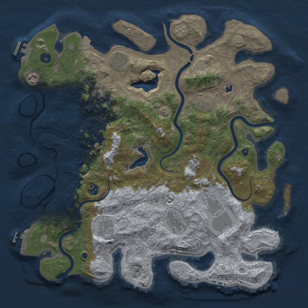 Rust Map: Procedural Map, Size: 4250, Seed: 446460062, 16 Monuments