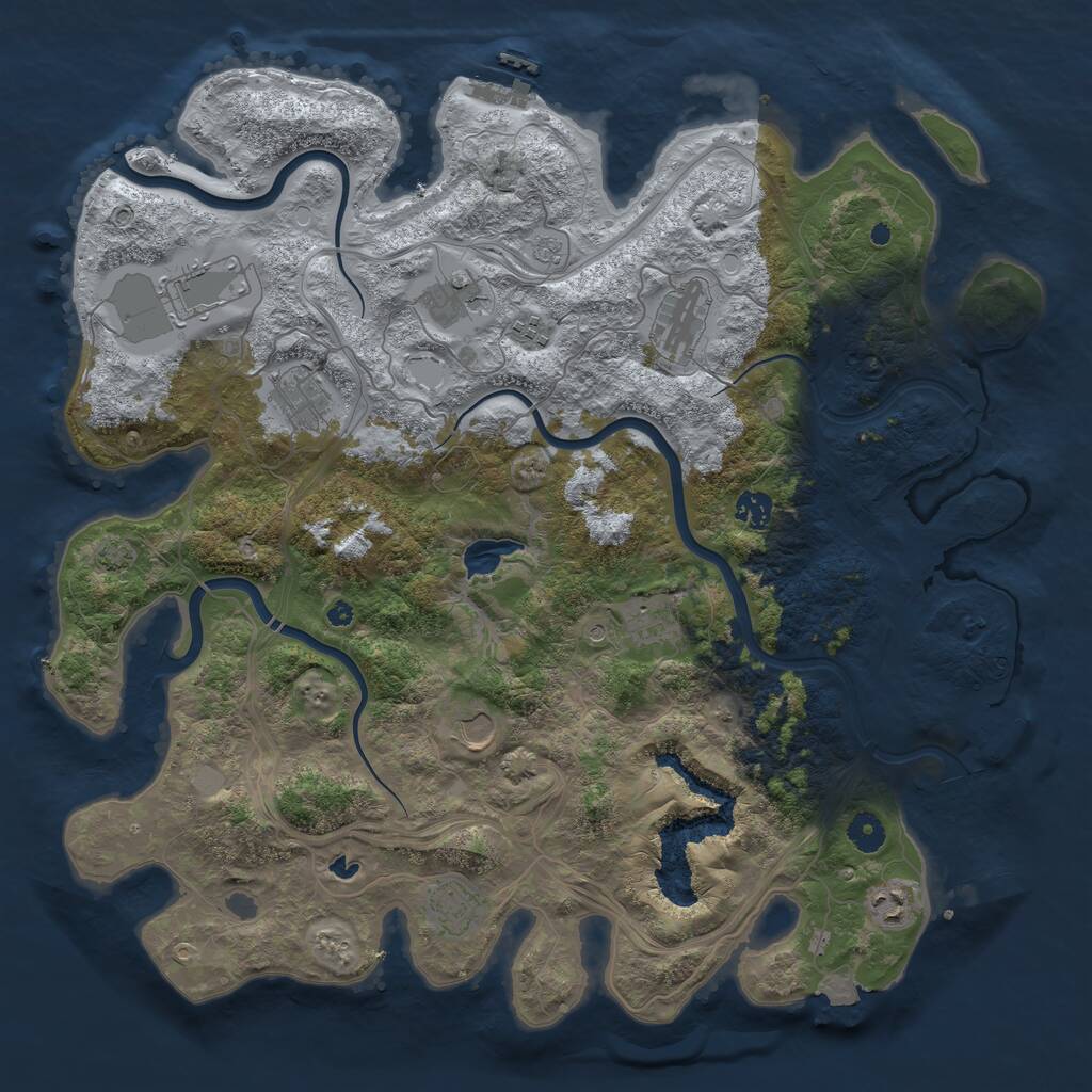 Rust Map: Procedural Map, Size: 4300, Seed: 6202615, 16 Monuments