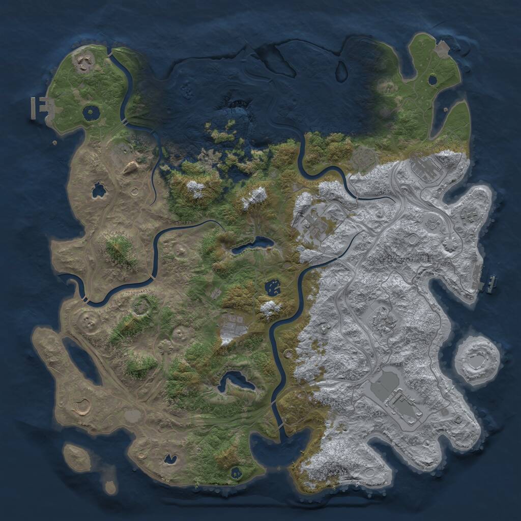 Rust Map: Procedural Map, Size: 4750, Seed: 505974, 17 Monuments