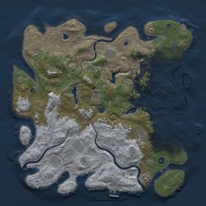 Thumbnail Rust Map: Procedural Map, Size: 4500, Seed: 667486479, 16 Monuments