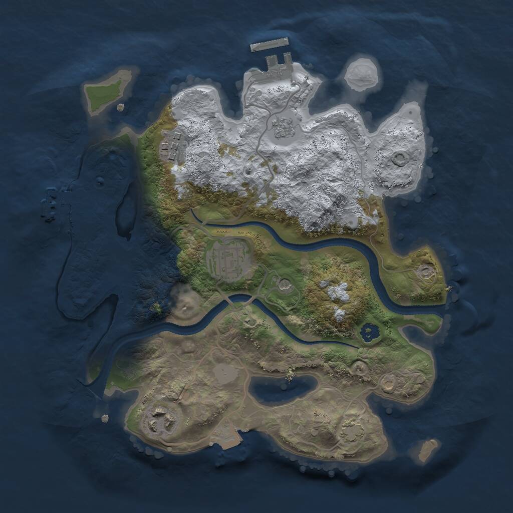 Rust Map: Procedural Map, Size: 2700, Seed: 1788704176, 9 Monuments