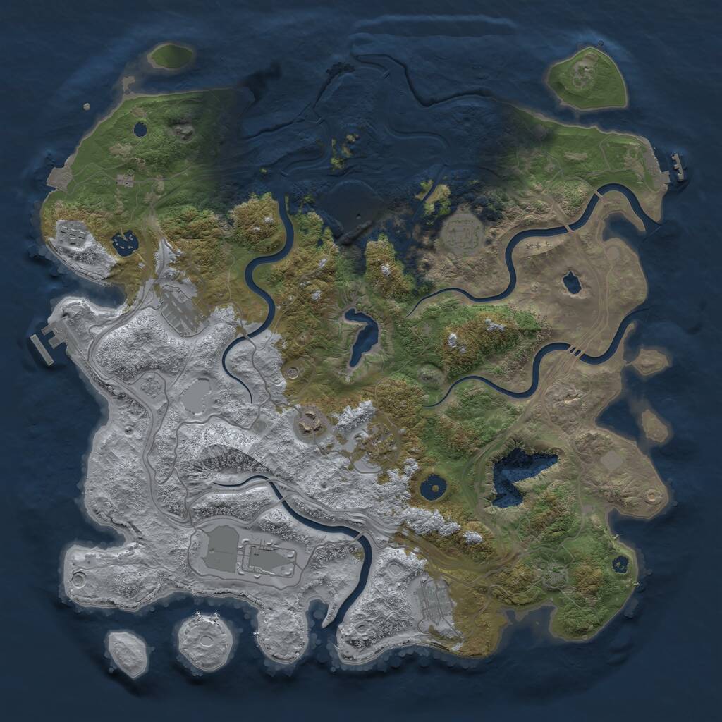 Rust Map: Procedural Map, Size: 4250, Seed: 580308056, 15 Monuments