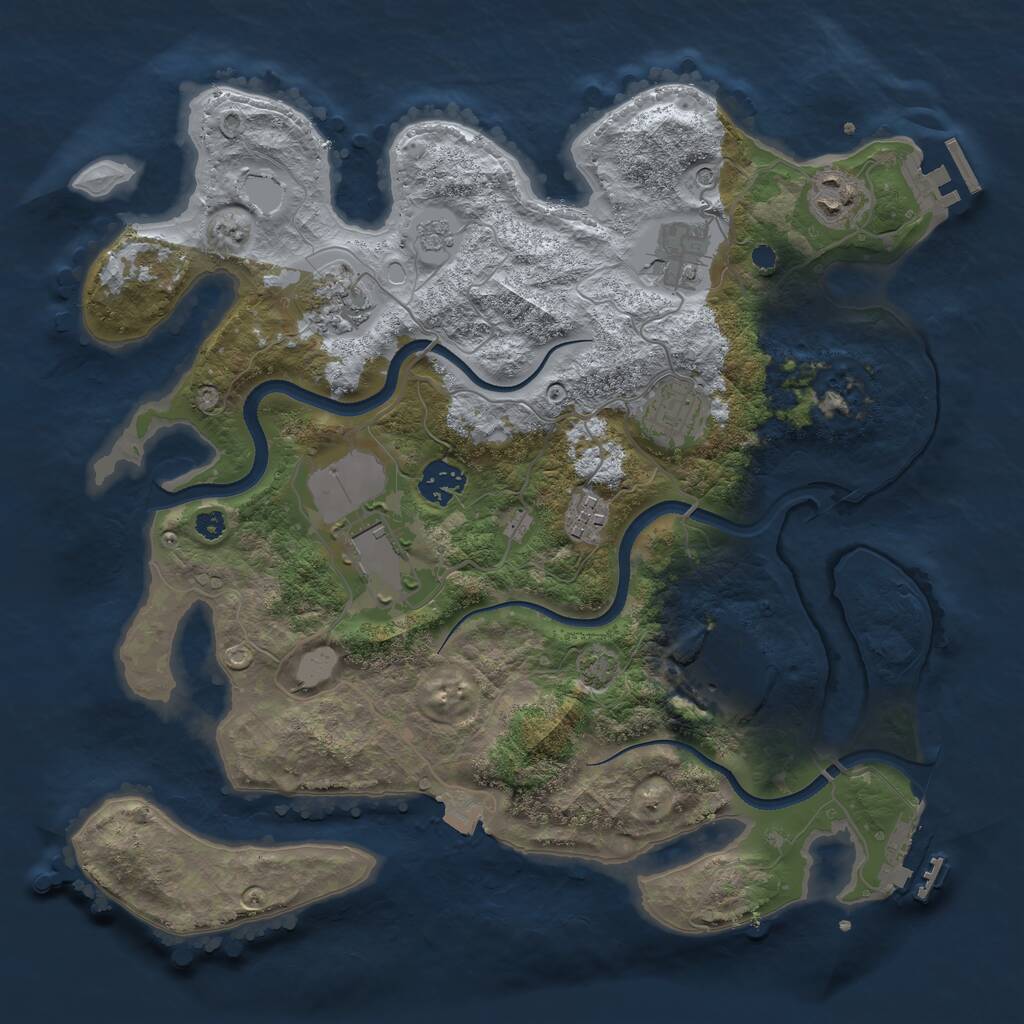 Rust Map: Procedural Map, Size: 3500, Seed: 67502668, 14 Monuments