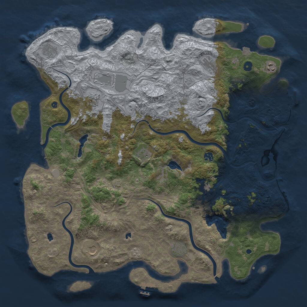 Rust Map: Procedural Map, Size: 4900, Seed: 811811, 17 Monuments