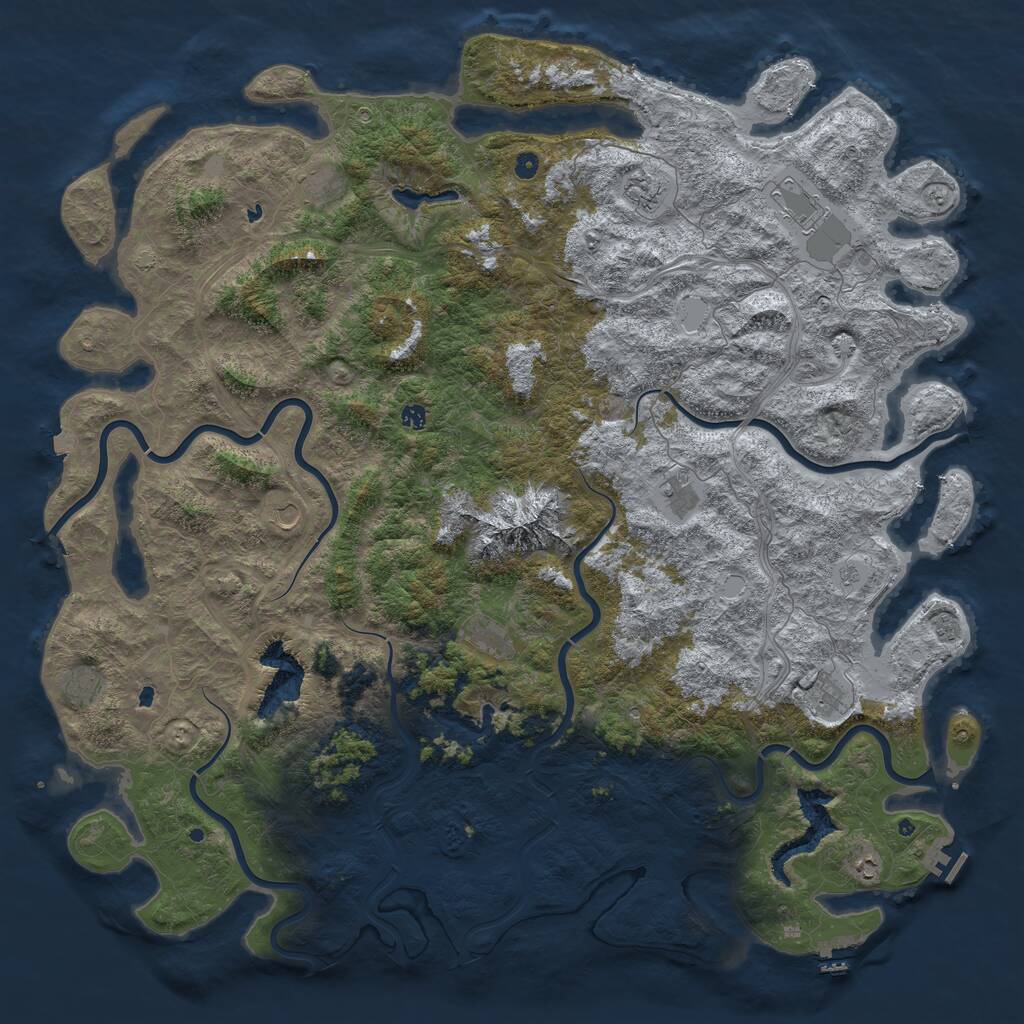 Rust Map: Procedural Map, Size: 6000, Seed: 1459120977, 17 Monuments