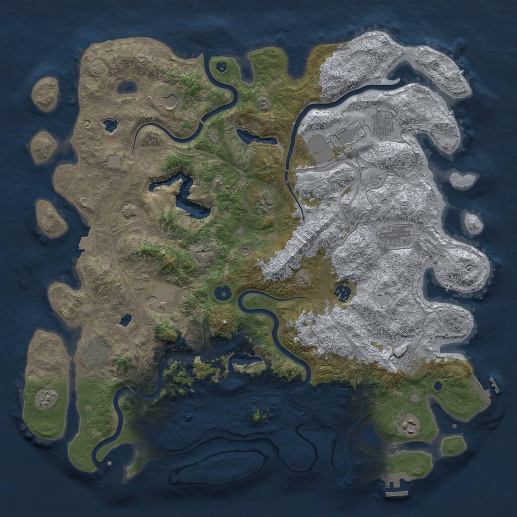 Rust Map: Procedural Map, Size: 4750, Seed: 661419846, 17 Monuments