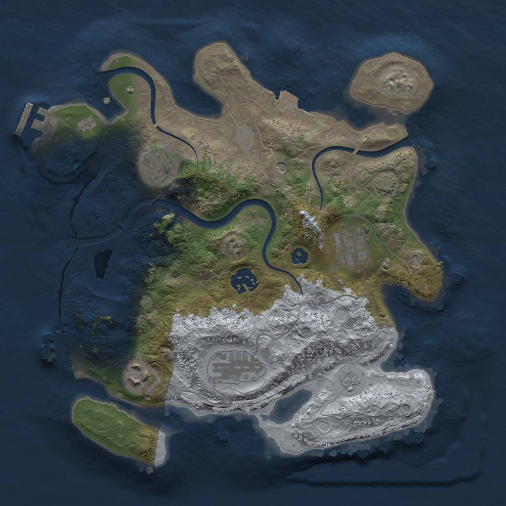 Rust Map: Procedural Map, Size: 3000, Seed: 275517255, 11 Monuments