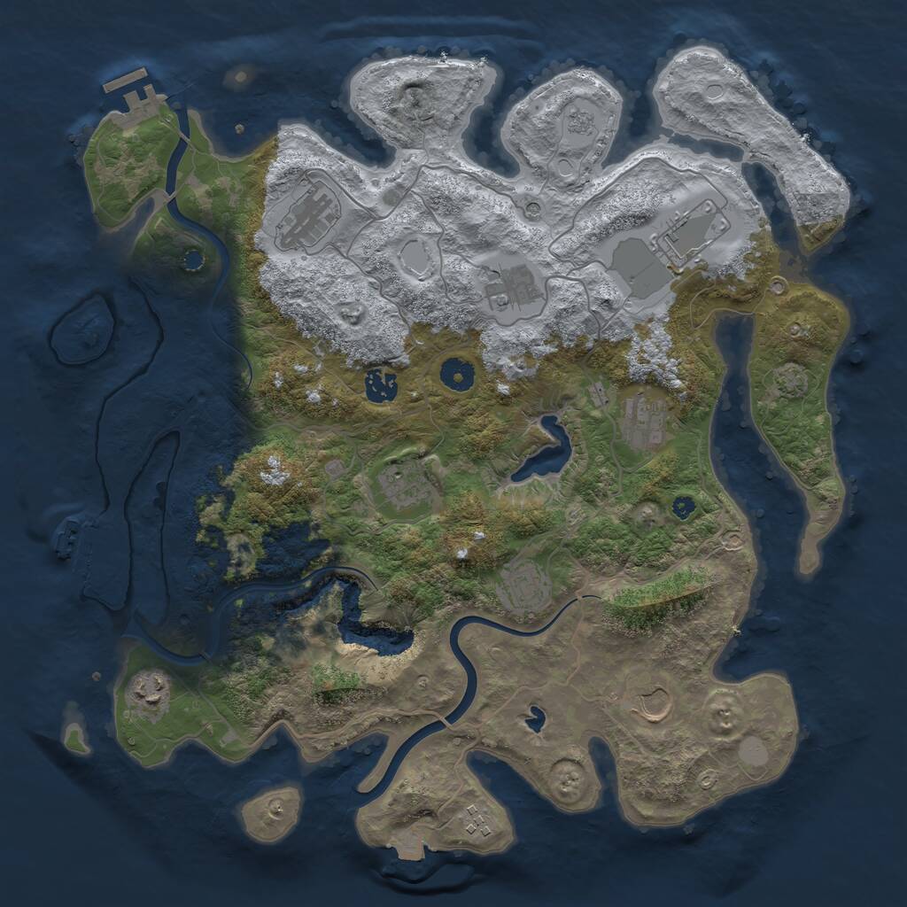 Rust Map: Procedural Map, Size: 4000, Seed: 906757635, 16 Monuments