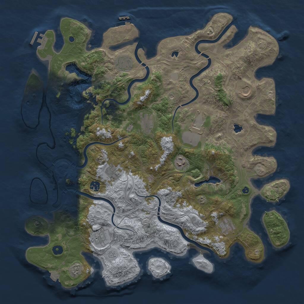 Rust Map: Procedural Map, Size: 4500, Seed: 1610899211, 16 Monuments