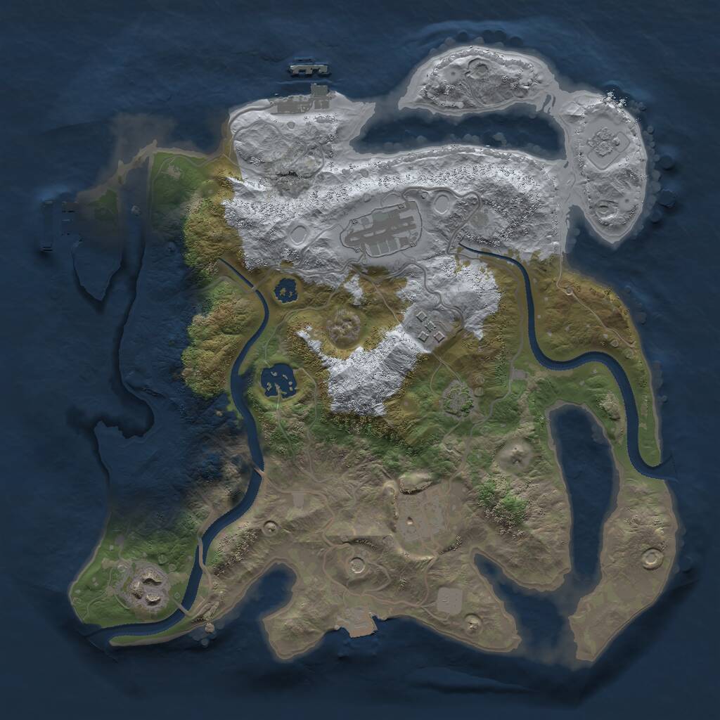 Rust Map: Procedural Map, Size: 3000, Seed: 2019657654, 11 Monuments