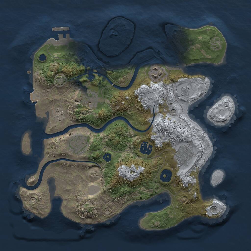 Rust Map: Procedural Map, Size: 3000, Seed: 1746005783, 11 Monuments