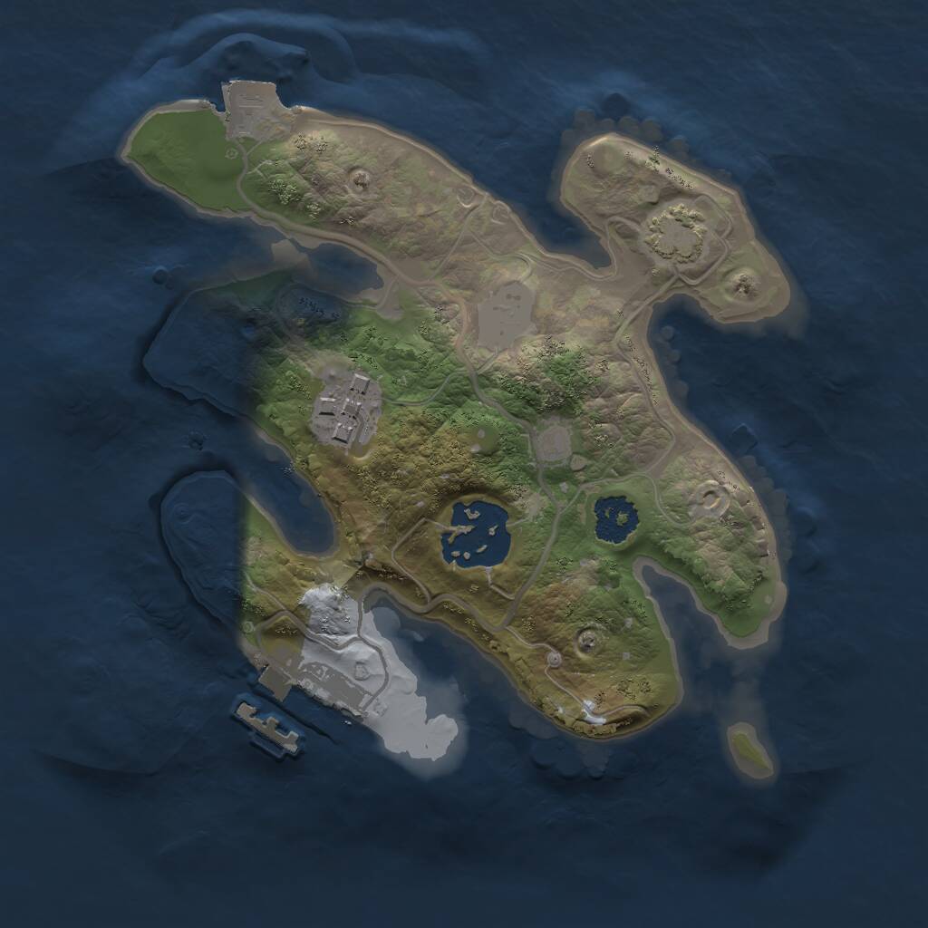 Rust Map: Procedural Map, Size: 2000, Seed: 1200720743, 5 Monuments