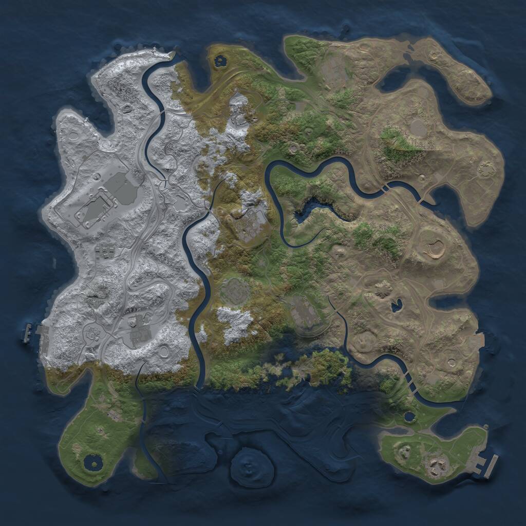 Rust Map: Procedural Map, Size: 4250, Seed: 609580968, 16 Monuments