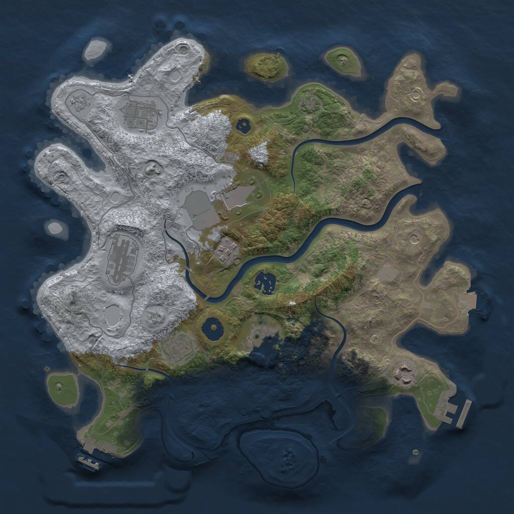 Rust Map: Procedural Map, Size: 3500, Seed: 252742468, 14 Monuments