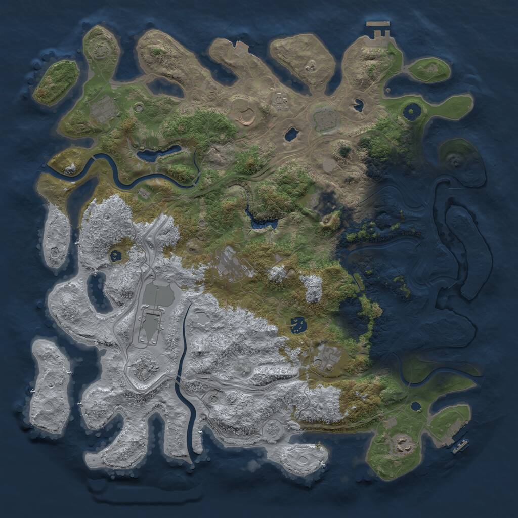 Rust Map: Procedural Map, Size: 4500, Seed: 15672, 17 Monuments
