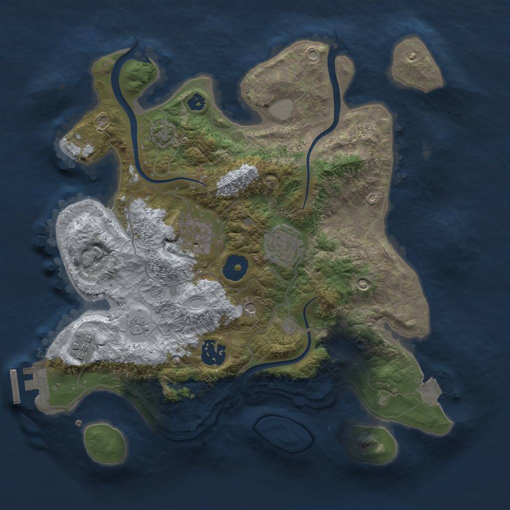 Rust Map: Procedural Map, Size: 3000, Seed: 2019855, 9 Monuments
