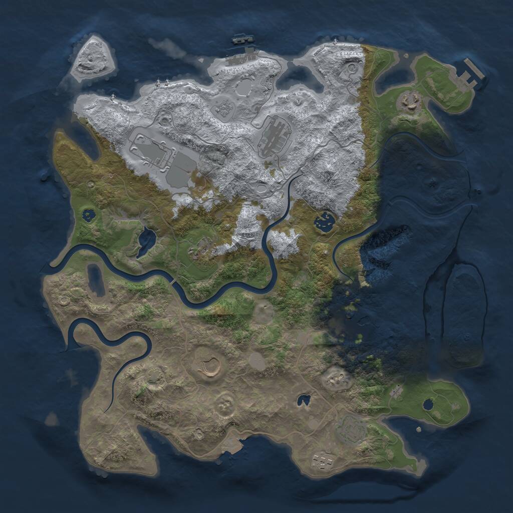 Rust Map: Procedural Map, Size: 4000, Seed: 1029781210, 15 Monuments