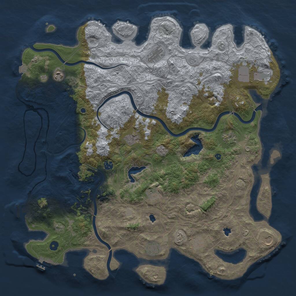 Rust Map: Procedural Map, Size: 4800, Seed: 517155656, 17 Monuments