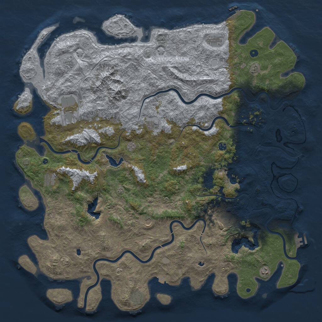 Rust Map: Procedural Map, Size: 6000, Seed: 1634867552, 17 Monuments