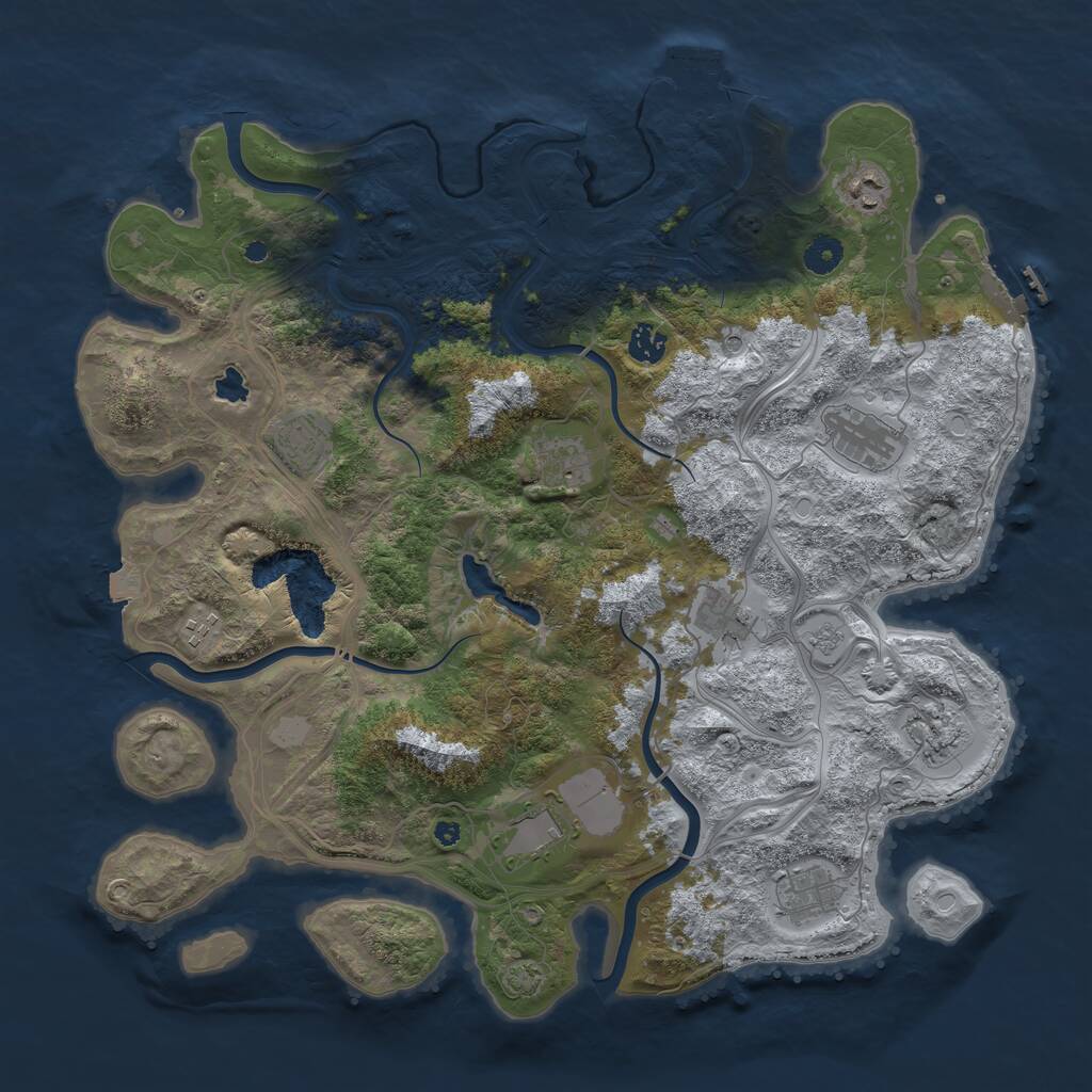 Rust Map: Procedural Map, Size: 4250, Seed: 98060170, 16 Monuments