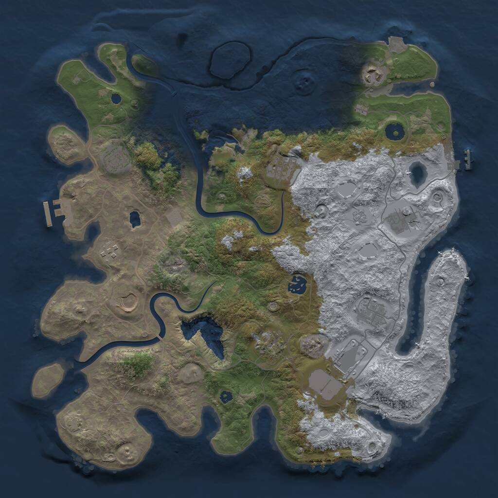 Rust Map: Procedural Map, Size: 4000, Seed: 1292705207, 16 Monuments