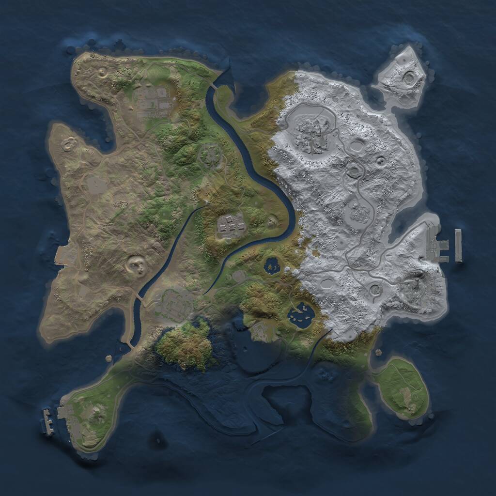Rust Map: Procedural Map, Size: 3000, Seed: 2019657655, 12 Monuments