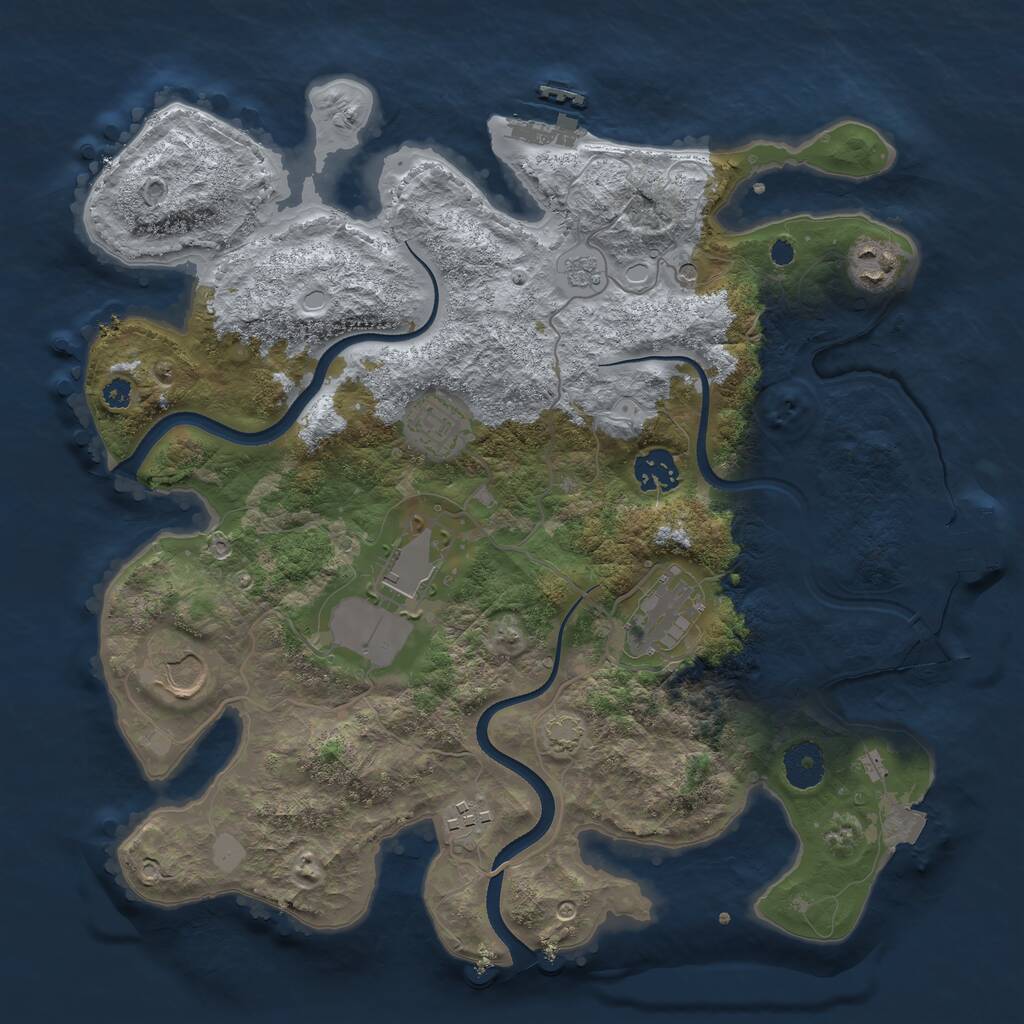 Rust Map: Procedural Map, Size: 3500, Seed: 89463143, 13 Monuments