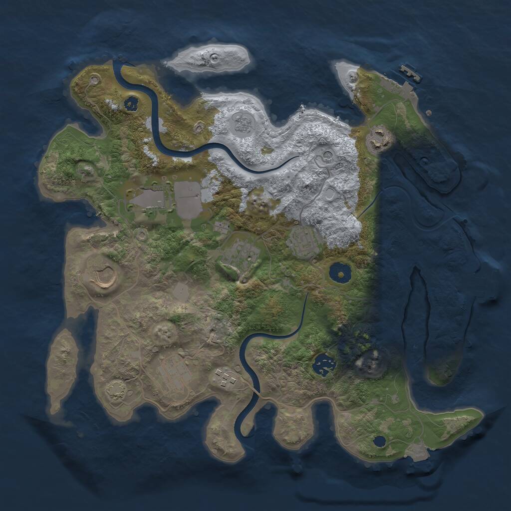 Rust Map: Procedural Map, Size: 3500, Seed: 1747217872, 14 Monuments