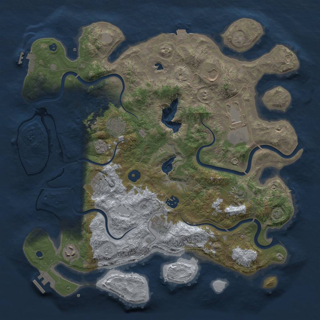 Rust Map: Procedural Map, Size: 4000, Seed: 488526, 15 Monuments