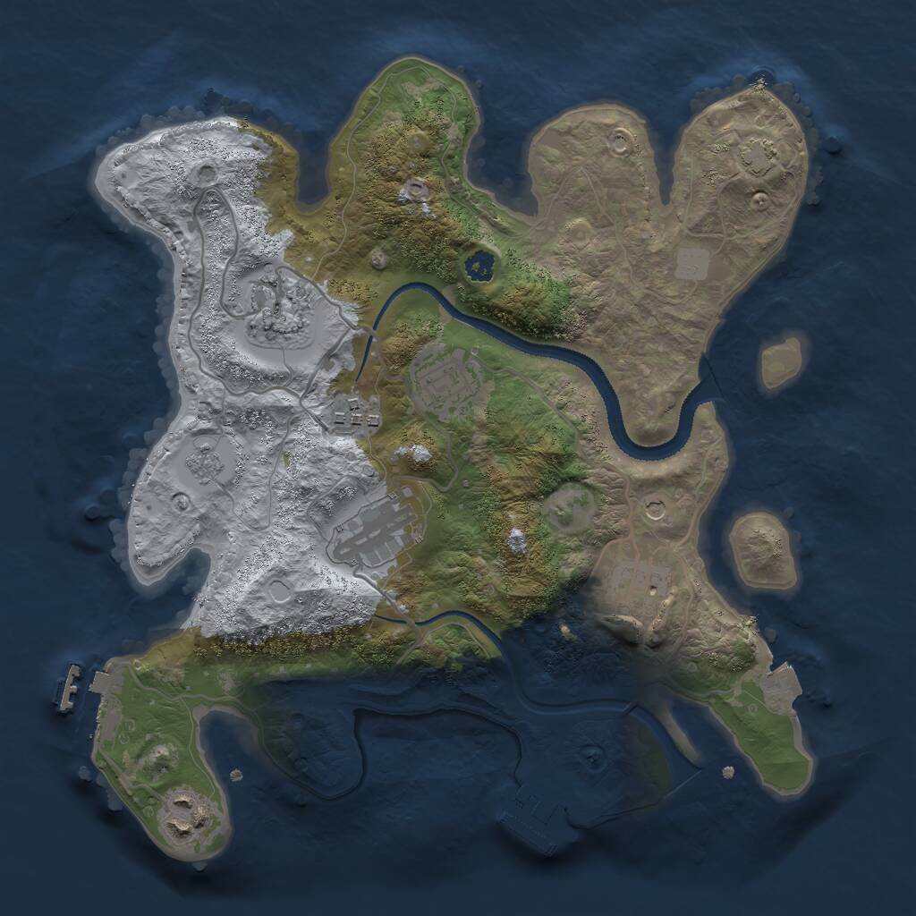 Rust Map: Procedural Map, Size: 3000, Seed: 1558359102, 12 Monuments