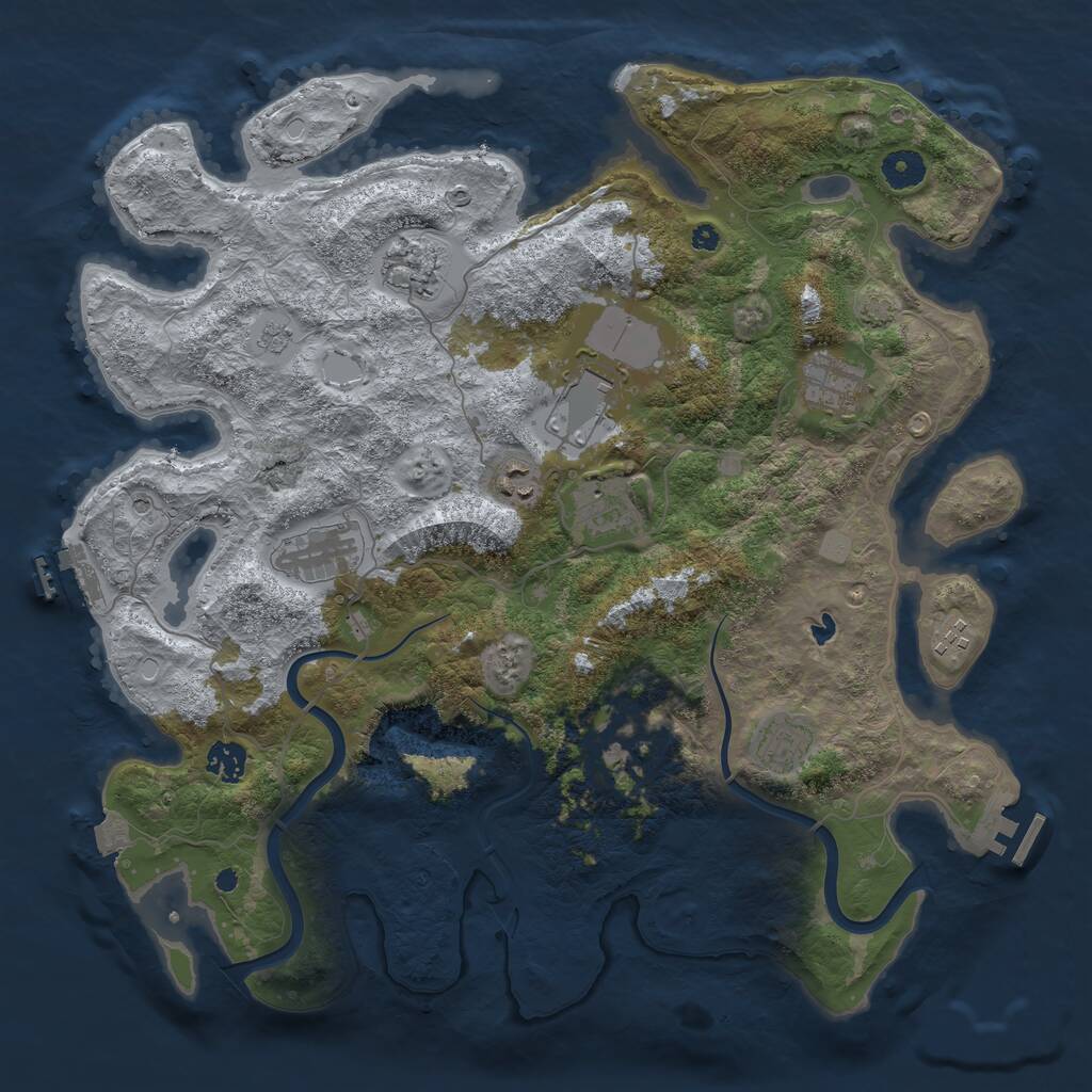 Rust Map: Procedural Map, Size: 4000, Seed: 2067448879, 16 Monuments