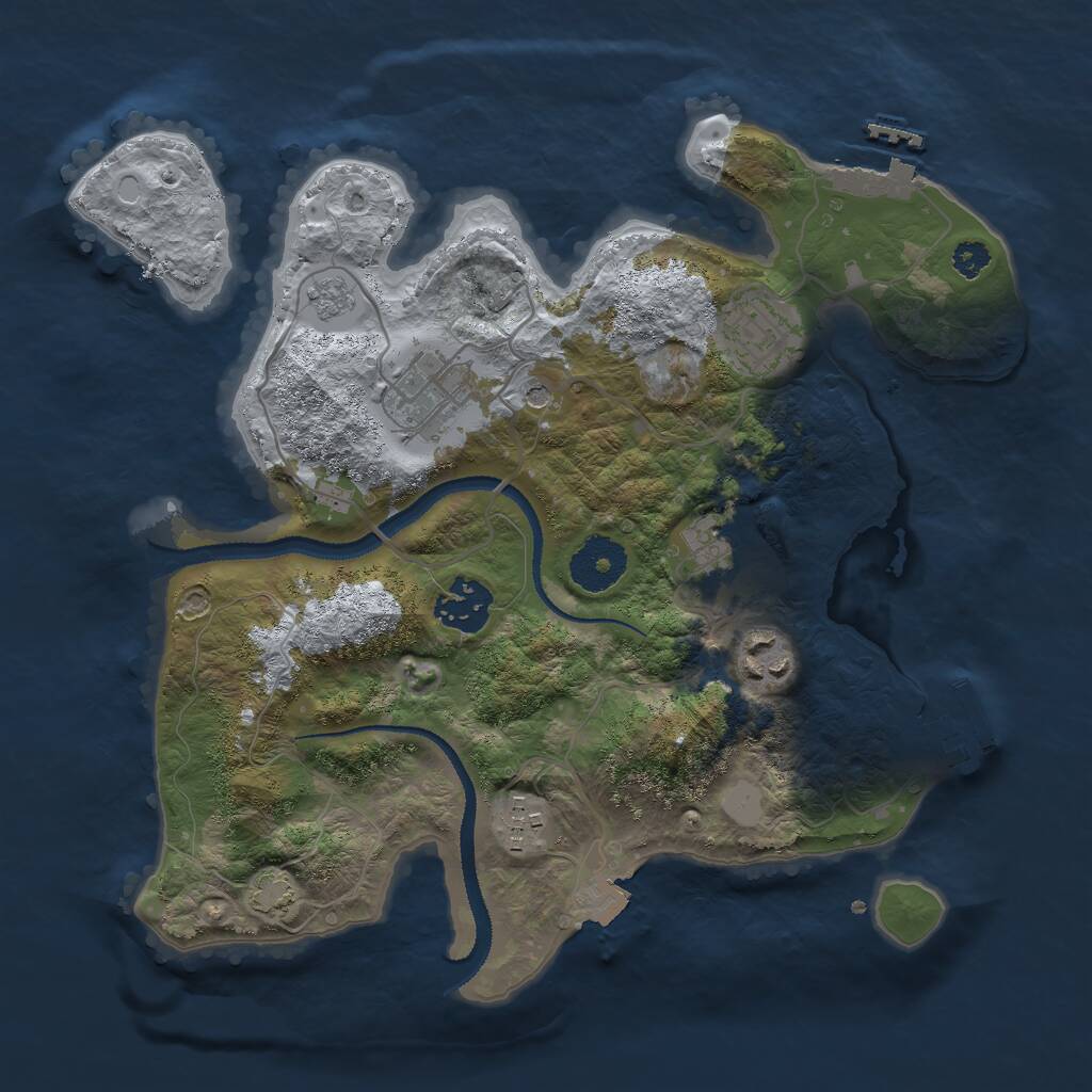 Rust Map: Procedural Map, Size: 3000, Seed: 10206, 12 Monuments
