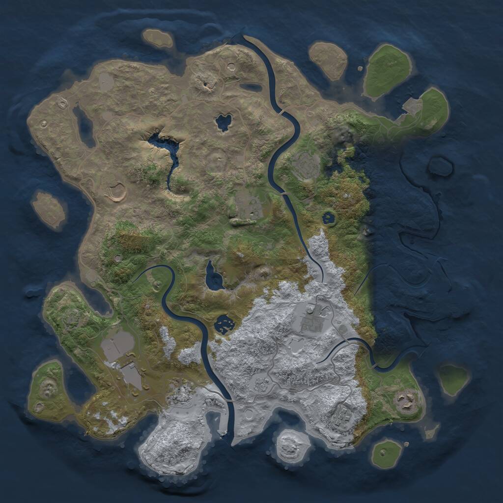 Rust Map: Procedural Map, Size: 4000, Seed: 5889313, 14 Monuments