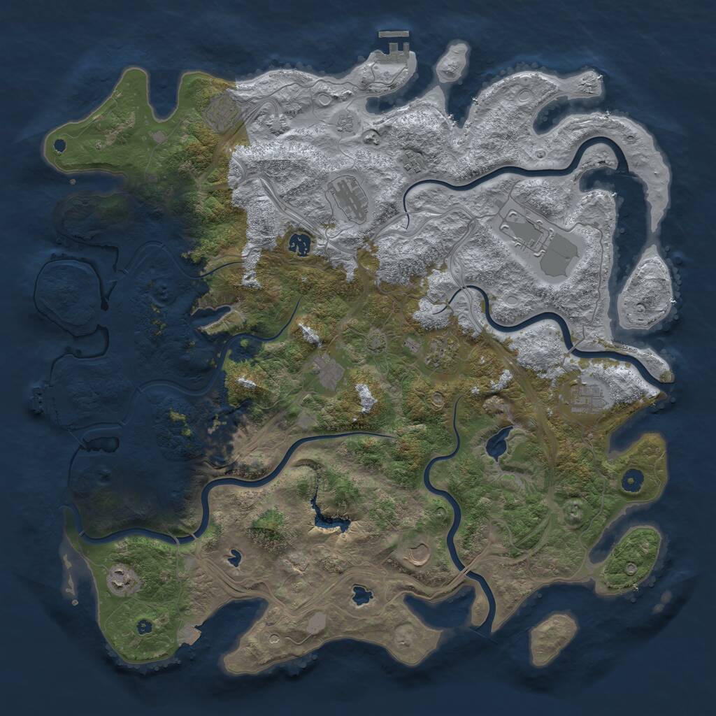 Rust Map: Procedural Map, Size: 4757, Seed: 67842214, 17 Monuments