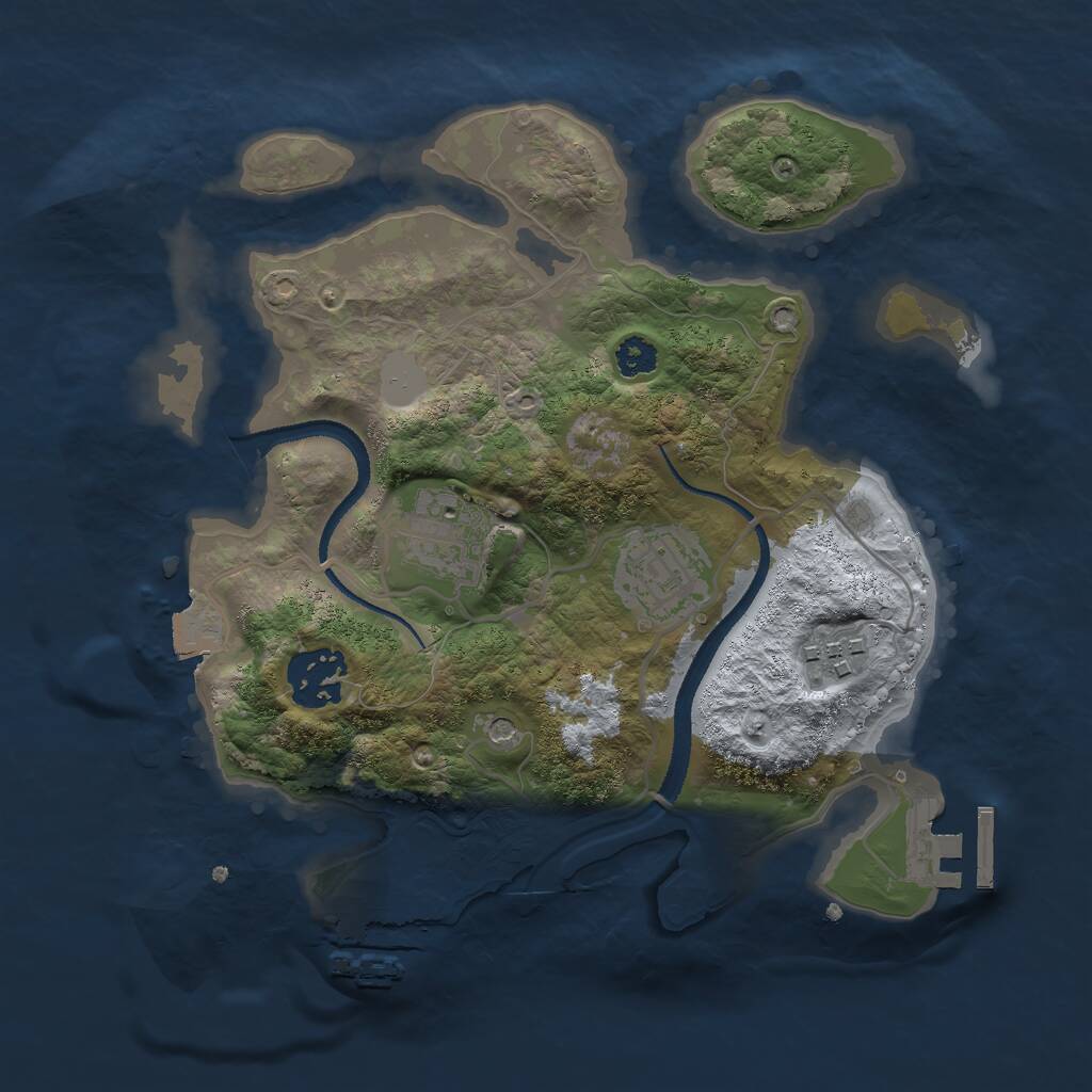 Rust Map: Procedural Map, Size: 2700, Seed: 739016484, 8 Monuments
