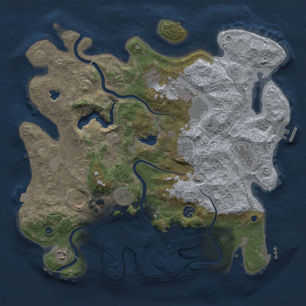 Rust Map: Procedural Map, Size: 4000, Seed: 1268910017, 15 Monuments