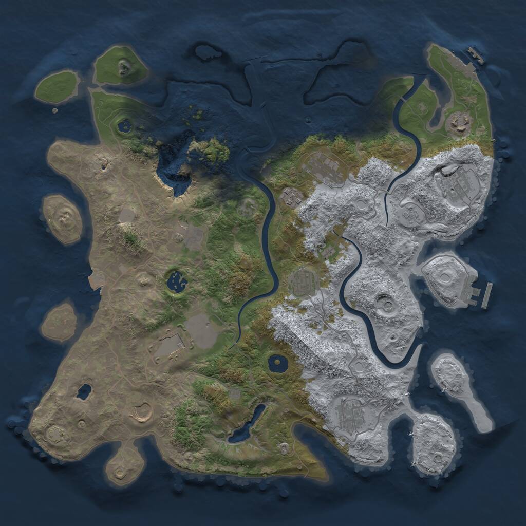 Rust Map: Procedural Map, Size: 4000, Seed: 167616524, 16 Monuments