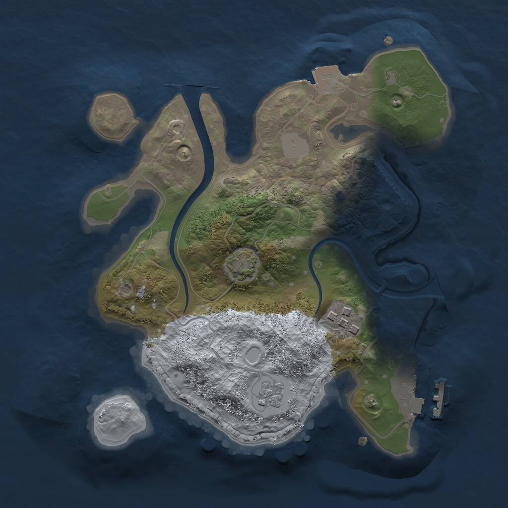 Rust Map: Procedural Map, Size: 2200, Seed: 176163004, 5 Monuments